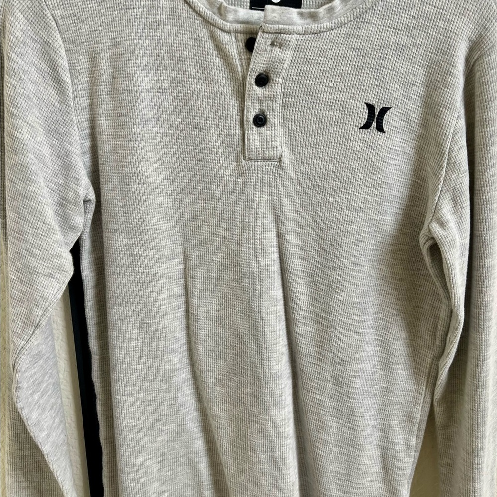 Hurley Black and Gray Knit Fabric
